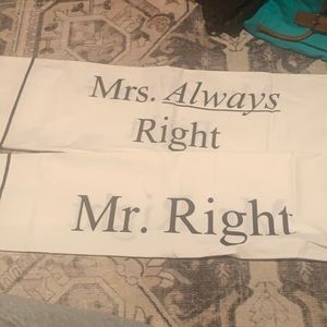 Mr & Mrs pillow cases- never used